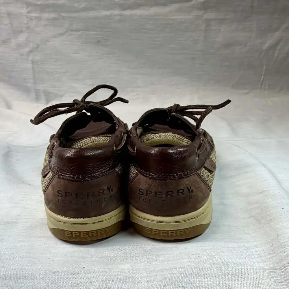 Sperry Top-Sider Bluefish Brown Leather Mesh Boat Shoes